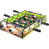 GAMES PLANET Mini-Tisch-Kicker Tischfussball „Dundee“, Soccer Dekor, Maße: 51x31x8 cm, Gewicht: 2,6 kg, 4 Spielstangen, inkl. 2 Bälle