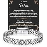 JEWTOP Geschenk für Sohn, Männer Armband mit Gravur Ich Liebe Dich für Sohn, Geschenke zum Geburtstag Weihnachten