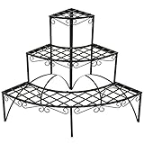 tectake Pflanzentreppe Blumenbank 3 Stufen - belastbar bis 30 kg - ca. 60x60x60cm - Diverse Modelle (Stufen rund | Nummer 401712)