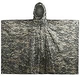 LOOGU Leichter wasserdichter Regenponcho mit Kapuze Camouflage Design Ripstop Mehrzweck Regenmantel für Männer und Frauen Regencape schnell trocknend wiederverwendbar Für Camping Angeln Jagd Events