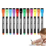 Zuasdvnk Trocken abwischbare Fineliner, trocken abwischbare Marker, feine Spitze, trocken abwischbarer Marker 12 Stück Whiteboard-Marker, trocken abwischbare Marker inkl