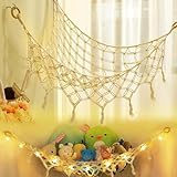 Forhome Aufbewahrung Netz Hängend Spielzeug Organizer,Spielzeug-Hängematte für Tiere, aus Plüsch, Aufbewahrungsnetz für Kinderzimmer, Hängematte für Spielzeug für Kinderzimmer, 140 x 107 x 107 cm