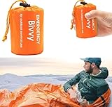 LATTCURE Notfall Überleben Schlafsack, Survival Biwaksack Erste Hilfe Rettungsdecken, Wasserdicht Notfalldecke, Warm Tube Zelt Ultraleicht Hitzeabweisend, Kälteschutz Rettungszelt für Outdoor
