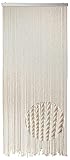 Kobolo Seilvorhang MARITIM, 90x185 cm, 54 Stränge, beige, dekorativer, handgefertigter Türvorhang, maritimer Fadenvorhang als Fliegenvorhang & Sichtschutz für Balkon, Terrasse & Fenster