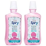 Spry Xylitol Mundspülung ohne Fluorid mit Zahnschmelz-Schutz – Sanfte, natürliche Bubble-Gum - 473 ml (2er-Pack)