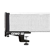 GEWO CS Profi Tischtennisnetz - Professionelles Tischtennis-Netz für die Tischtennisplatte - Massive Metallgarnitur mit Höhenverstellschraube und strapazierfähiger Netzstruktur, schwarz, 183cm lang
