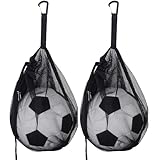patinadrift Ballnetz, 2 Stück Ballsack 1 Ball Basketball Tasche FußBallnetz mit Kordelzug Faltbar Ballnetz für 1 Ball, Tragbare Netztasche für Fußball Tennis