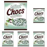Bunte Welt Mint Chocs – 5 x 425g – Pfefferminz-Bonbons mit Schokoladencreme-Füllung (Packung mit 5)