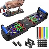 FumyFumy Liegestützgriffe Liegestütze Brett, Push Up Board Liegestützbrett Fitnessgeräte für Zuhause Calisthenics Equipment, Fitness Zubehör Sportgeräte mit Zählfunktion und Resistance Bands