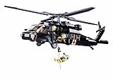 BirnePower Klemmbausteine Spielbausteine Spielset für Kinder Militär Hubschrauber Bausatz Spielfigur 692 Teile American Army Medical Helicopter Bausteine Spielzeug G185794