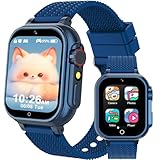 MOONKIDS Smartwatch Kinder, Kinder Smartwatch, Robuste Armbanduhr für Jungen & Mädchen ab 4 Jahren mit 36 Spielen, Schrittzähler & 500mAh-Akku - Fitnessuhr & Lernuhr ohne Internet (Blau)