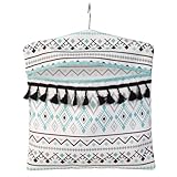 Beldray Wäscheklammerbeutel mit Haken, wasserdichte Wäschetasche, Aufbewahrung bis 50 Klammern, 33 x 30 cm, mit Quasten, vordere Öffnung, Waschzubehör, Aztec Design, LA081551EU7
