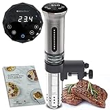 KitchenBoss Sous Vide Garer G300 - 𝟯 𝐉𝐀𝐇𝐑𝐄 𝐆𝐀𝐑𝐀𝐍𝐓𝐈𝐄 - Sous Vide Stick - 1100 Watt - LED Touch Display - IPX7 Wasserdicht - Sous-Vide Garer - Eintauchthermostat - Präzisionskocher