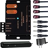 IR-Repeater-Set, 1 x 6 IR-Infrarot-Repeater-System-Set, Fernbedienungen, Heimkino, außer Sichtweite. Unterstützt RCMM-Code (schwarz)
