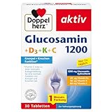 Doppelherz Glucosamin 1200 + D3 + K+ C – Mit Vitamin C als Beitrag zur normalen Kollagenbildung für eine normale Knorpelfunktion – 30 Tabletten