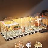 Kaninchenkäfig zum Selbermachen, Hasenkäfig, transparente Kaninchenvilla, HD-Harz-Frontplatte, öffenbares, transparentes Oberlicht
