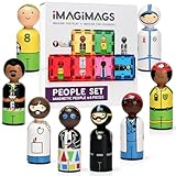 Imagimags Magnetische Bausteine, 8 Stück Menschen Charakter-Set für Jungen Mädchen Kinder, Actionfiguren, Lernaktivität Baustein Kleinkind Spielzeug, STEM, Kinder ab 3 Jahren