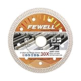 FEWELL 12,7 cm superdünnes 1,2 mm Turbo-Diamant-Sägeblatt, X-Teeth Diamant-Trocken- und Nassschneidrad für Porzellan, Fliesen und Keramik (1 Stück)