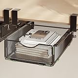 Hovoto Unterregal Aufbewahrungskorb, Hängekorb Regal Unter Schrank Hängekorb Metall Korb Organizer Regaleinhängekorb für Küche, Büro, Speisekammer, Bad