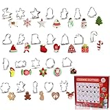 DELAIHUIL 24pcs Weihnachts-Ausstechformen,Weihnachtskeksform Aus Edelstahl,Weihnachten Ausstechformen,PläTzchenausstecher Weihnachten,Austecherformen Weihnachten,Christmas Cookie Cutter