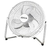 Jocca - Industrieller Bodenventilator 21 cm/3 Geschwindigkeiten verstellbar/Tischventilator 20 W/Ventilator mit 3 Metallflügeln/Mit Griff/Abmessungen 28,5 * 13 * 29,5 cm