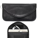 Juguta Anti Tracking Handyhülle Universal XL für Smartphone Display Max 7,8' - Faraday Tasche Handytasche Strahlenschutz Kohlefaser Schwarz