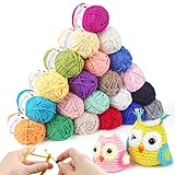 Häkelgarn 21 Farben 25g Acryl Wolle Zum Häkeln Stricken Handstrickgarn Sets Acryl Garn Häkelnwoll für Anfänger Kunsthandwerk Baumwolle für DIY-Häkelprojekt