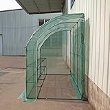 Anlehngewächshaus Wandgewächshaus mit Rückwand PE-Netzgewebe Pflanzenzelt Winterschutz Drahtgitterregal Kunststoffverbinder Geeignet für Gemüse und Setzlinge(A)