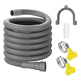 Qtrednrry Ablaufschlauch-Verlängerungs-Set, Universal-Waschmaschinen-Schlauch, 3 m, inklusive Halterung, Schlauchverbinder und Schlauchschellen Ablaufschläuche