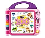 VTech Baby Mein 100-Wörter-Buch pink – Interaktives Bilderbuch zum Lernen erster Wörter mit 12 bilingualen Seiten in Deutsch-Englisch – Für Kinder von 2-5 Jahren