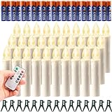 Koopower 30er LED Kerzen mit Timer, Batterien und Fernbedienung, IP64 Dimmbar Kerzenlichter Flammenlose Weihnachtskerzen für Weihnachtsbaum, Weihnachtsdeko, Hochzeit, Geburtstags, Party-Warmes Weiß