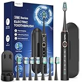 Elektrische Zahnbürste für Erwachsene und Kinder - Schallzahnbürste, Electric Toothbrush mit 8 Bürstenköpfen (3 Typen), 90 Tagen Akkulaufzeit, 5-Modi, 50000VPM, Reiseetui, Timer