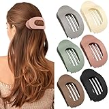 Tumurup Haarklammern Damen 6 Farben | Rutschfeste Große Flache Haarklammern & Flat Claw Clip | Französisch-Matt Elegant für Alltag, Sport, Autofahren