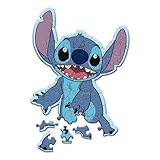 Trefl – Konturenpuzzle aus Holz: Disney, Lilo & Stitch: Stitch – 50 Elemente, Wood Craft Junior, Unregelmäßige Formen, 10 Figuren, Modernes Puzzlespiel, Spiel für Kinder ab 5 Jahren