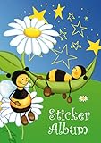 HERMA 15420 Stickeralbum leer zum Sammeln A5 Bienen Wiese, beschichtetes Stickerbuch aus Silikonpapier zum Ablösen und Wiederverwenden der Sticker, blanko Sammelalbum für Mädchen Jungen Kinder