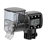 KiBcsLic Futterautomat Und Fischfutterautomat Als Fütterungsgerät Auch für Schildkröten mit Intelligenter Zeitschaltuhr Und Klarer Anzeige für Die Zuverlässig, 250 Ml