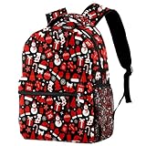 Rucksäcke Büchertaschen Daypack Reise Schule College Tasche für Mädchen Jungen Weihnachten Element Muster, mehrfarbig, 29.4x20x40cm/11.5x8x16 in