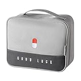 Erste Hilfe Set Leer Erste-Hilfe-Koffer First Aid Kit Bag Notfalltasche Medizinisch Medikament Tasche Kompakt Wasserdicht Tragbar für Haus Büro Auto Camping Jagd Reisen Natur-9.8x7.9x5.3Zoll (Grau)