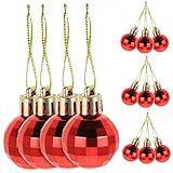 CATIEBYE 24 Stück Weihnachtsbaumkugeln Glänzende Hängeornamente Und Für Festliche Dekoration Christbaumschmuck Ideal Für Weihnachten Und Festliche Anlässe