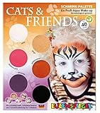 Eulenspiegel 207055 - Schmink-Palette Cats & Friends, Anleitung für 5 Tiermasken, Kinderschminke, Faschingsschminke