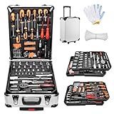 Victoam Werkzeugkoffer,600-Teilig,Werkzeugkiste,Werkzeug Set Auto,Werkzeug,Trolley Aluminiumkoffer,Teleskopgriff,Werkzeugkiste groß,Elektriker Set