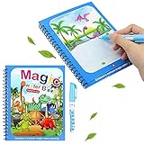 Yeefunjoy Magisches Wassermalbuch, Magie Wasser Zeichnung Buch, Magisches Wasser Malbuch für Kinder mit Zauberstift für Kinder, Wassermalerei Doodle Set Reiseaktivitäten Bildung Kleinkinder Geschenk