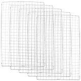 iplusmile 5 Stück Edelstahl Grillmatten Hitzebeständig Formstabil Wiederverwendbare Grillunterlagen für Gasgrill Holzkohlegrill Backofen Kompakt Tragbar für Outdoor Grillen