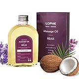 LOPHE Massageöl, 200 ml Kokosnussöl Massage Öl, Massageöl Öl Gegen Verspannungen Und Verkrampfungen Der Muskeln, Massage Oil für Entspannendes Massagetherapie