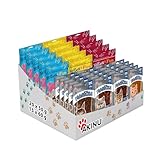Akinu MULTIBOX FLEISCH für Katzen (Entenstreifen, Hühnerstücke, Kaninchenstreifen, Lammstücke) 35er Pack - 20x50 g, 15x60 g – Natürliche, leicht verdauliche Leckerli, reich an Vitaminen und Mineralien
