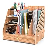 Booxihome Schreibtisch Organizer Holz, Büro Tisch Organisator