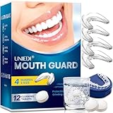 Knirscherschiene Für Nacht, 2 Größen, Mouth Guard, 4 Formbare Mundschutz zum Zähneknirschen, Gegen Bruxismus und Zähneknirschen Transparent