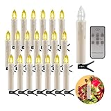 da LIGHT LED Kerzen mit Fernbedienung 20er Set, IP64 Weihnachtsbaum Kerzen Dimmbar und Timer-Funktion, Weihnachtskerzen Drehbar mit Clip 3000K Warmweiß, für Weihnachten, Urlaub, Dekoration