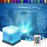1 Stück Wave Lamp,LED Sternenhimmel Projektor,Tischlampe LED Lampe,LED Tischlampe aus Kristall,Sternenhimmel Projektor mit 16 RGB Farbwechsel,Dimming Kristall Nachtlichtlampe,LED Nachttischlampe