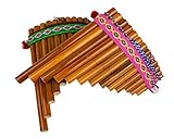 Sunny Times - Panflöte, Kinder Musikinstrument, 13 Rohre Indianer Peru, Traditionell, natur